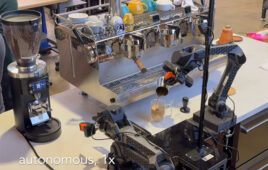 Physical Intelligence says its VLA model can accelerate robot productivity for tasks such as making espresso, shown here.