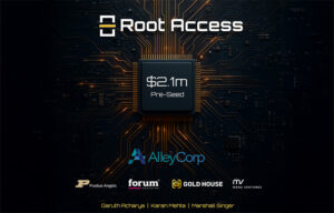 Image of chip announcing Root Access funding and sources. Root Access applies AI to firmware development for embedded systems.