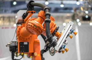 An industrial robot. The ARM Institute provides RoboticsCareer.org as a national resource for robotics training.