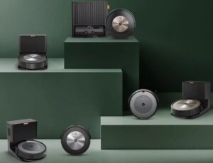 a display of iRobot's Roomba robot vaccums.